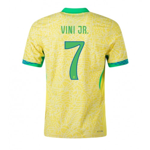 Fotbalové Dres Brazílie Vinicius Junior #7 Domácí Copa America 2024 Krátký Rukáv